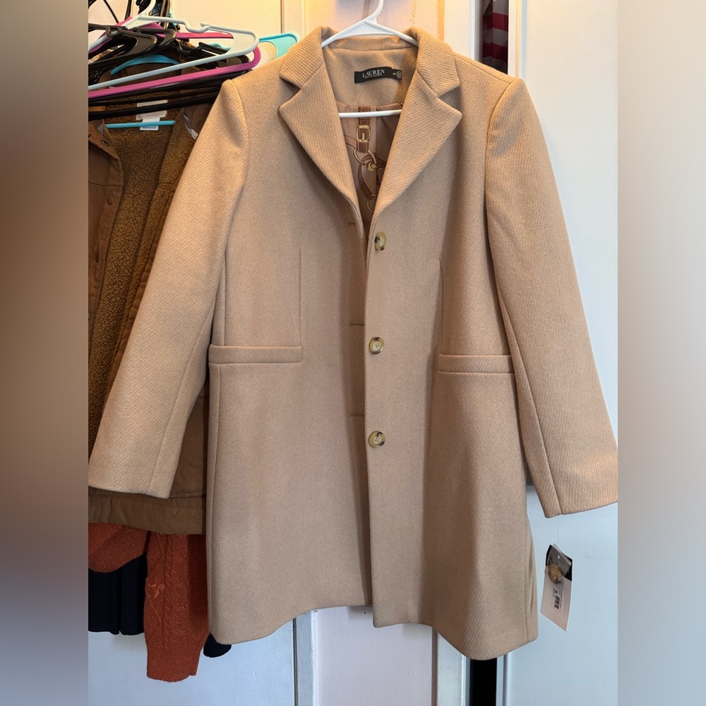 Ralph Lauren Wool-Blend Reefer Coat - Picture 2 of 6